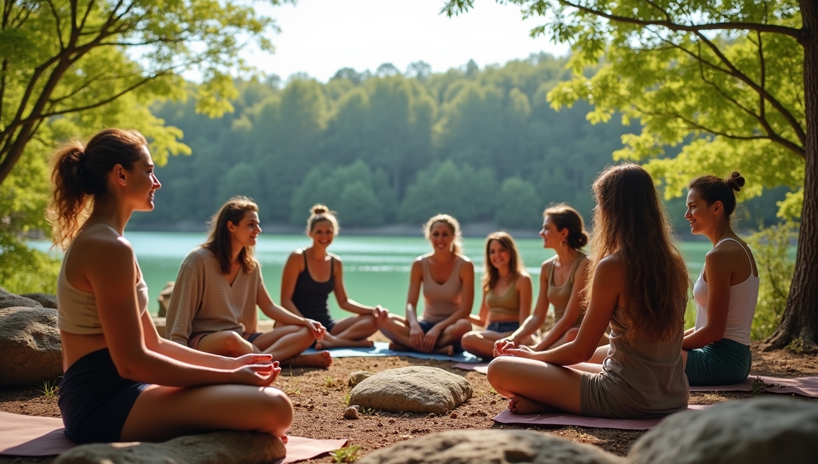 Person walking a marked route to reset focus during the day